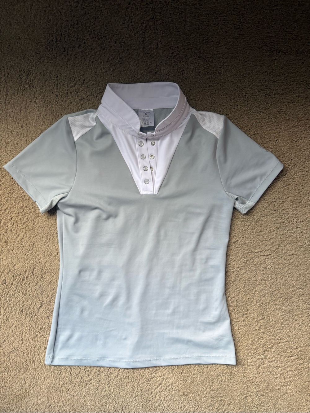 Free Ride Equestrian Medium Gray & White Show Shirt